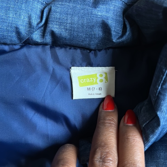 Boys Crazy 8 Puffer Vest Size 7/8 - Picture 6 of 6